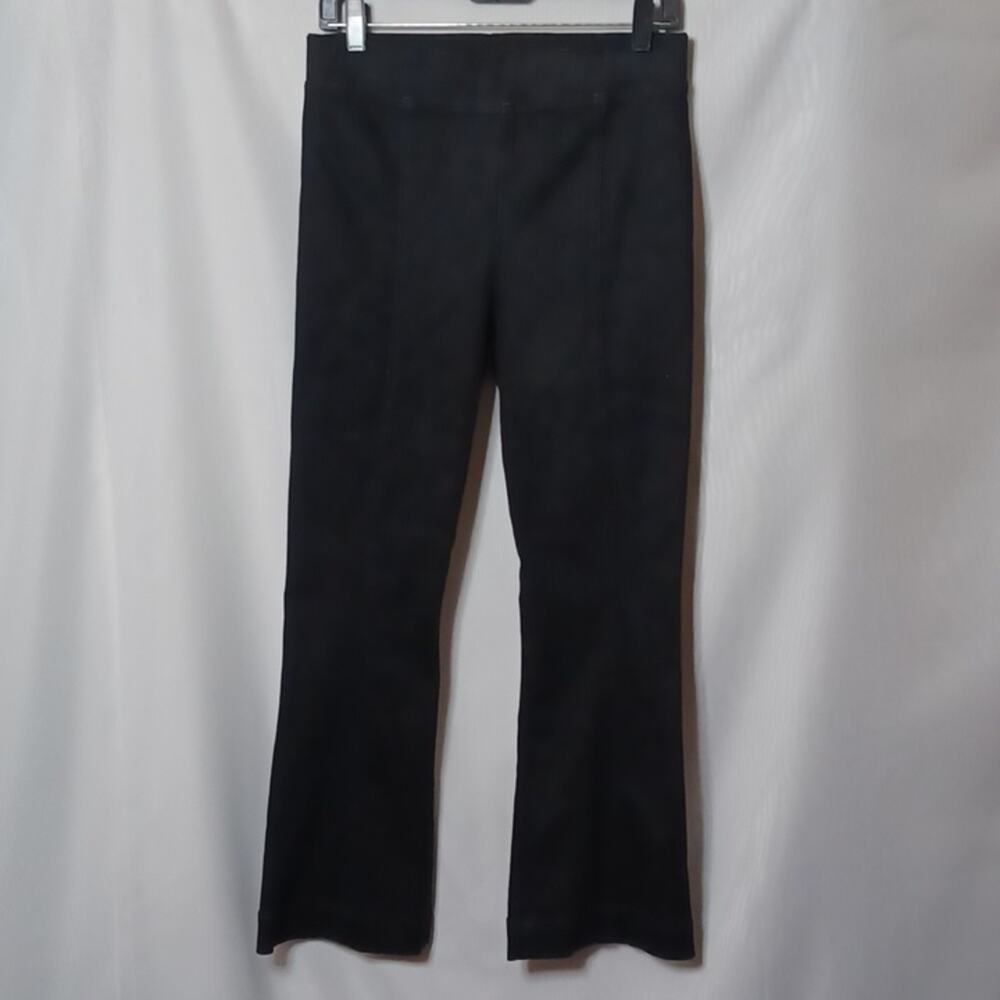 HELMUT LANG Women's Black Coated Stretch Pull-On Denim Crop Jeans. Size 28